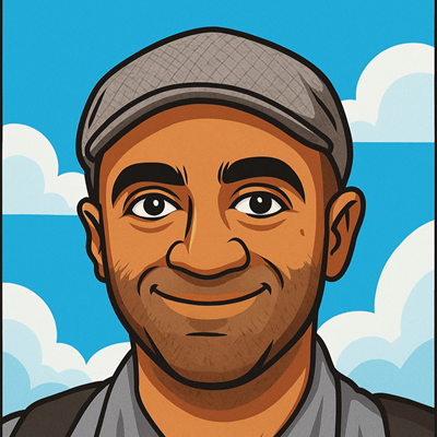 Cartoon portrait of Mo Noran